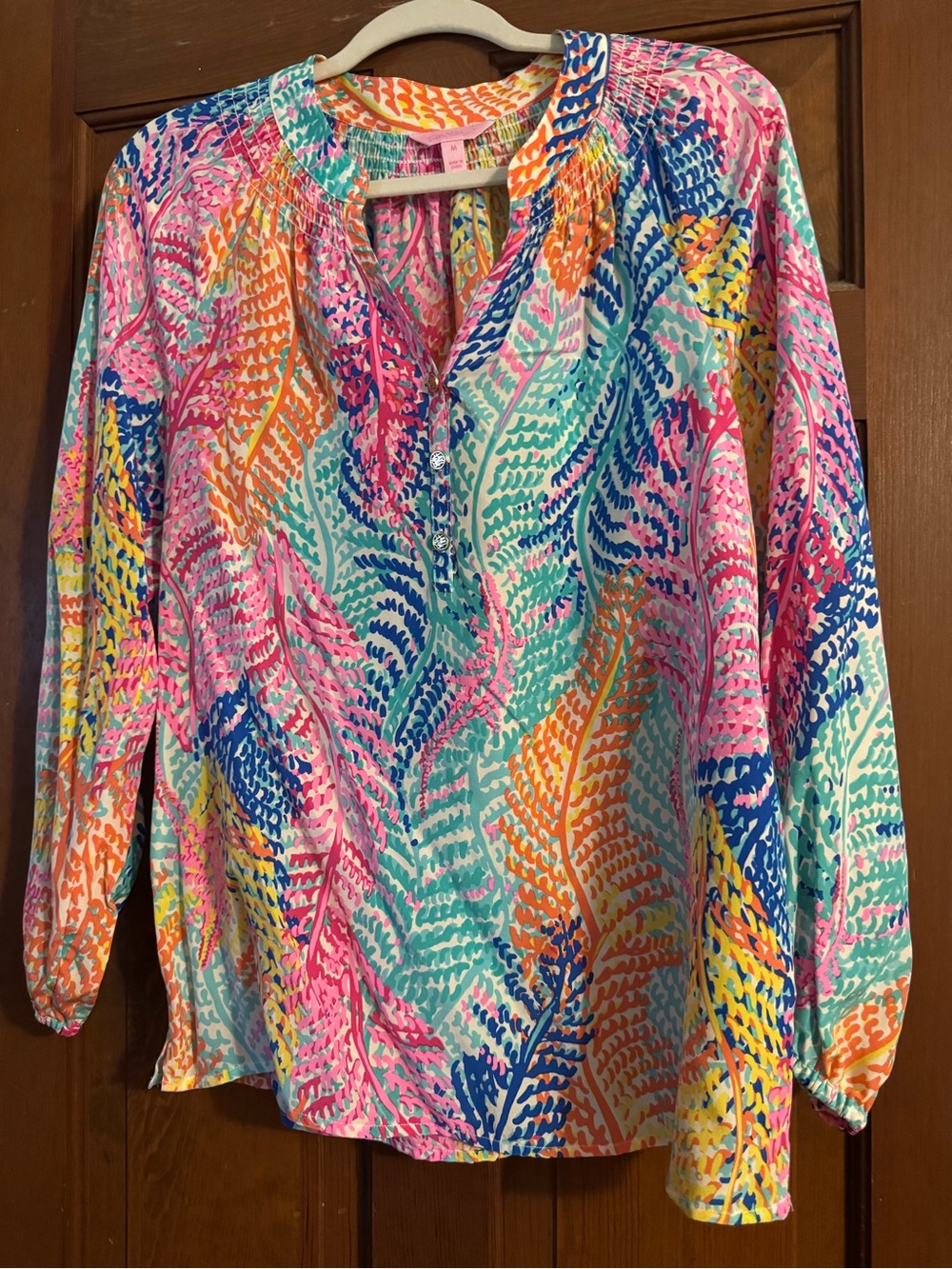 Lilly Pulitzer Multi-Color Fern Print Long-Sleeve Elsa